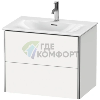 Тумба подвесная Duravit XSquare 234473 с двумя ящиками, 560×710×478 мм, цвет White High Gloss (XS432302222) - фото 1