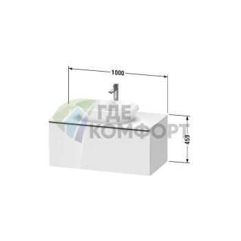 Подвесная тумбочка Duravit D-Neo, 459x1000x550 мм, 1 ящик, Black Oak (DE494801616) - фото 2