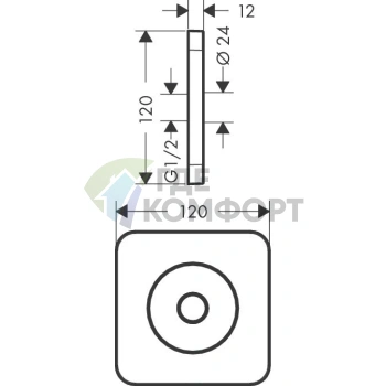 Настенная панель для душа AX ShowerSelect 120x120 мм, хром (36725000) - фото 2