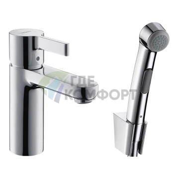 Набор для биде Hansgrohe Metris S: смеситель и душ бидетте, хром (31160000) - фото 1