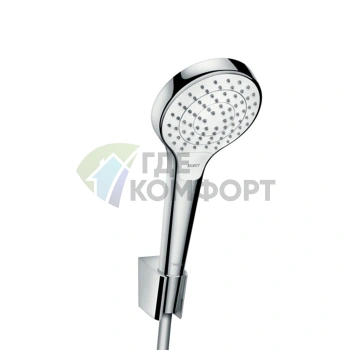 Душевой набор HG Croma Select S с ручным душем 110, системой струй 3jet Rain/IntenseRain/Turbo Rain и комплектацией в цвете белый/хром (26421400) - фото 1