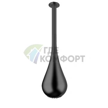 Верхний душ Gessi Goccia каплевидной формы для потолочного крепления, черный (33752#299) - фото 1