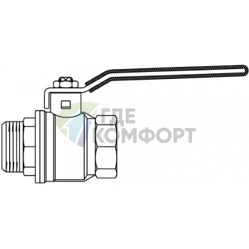 Кран шаровый 1 1/4 НВ маховик из алюминия Optibal Oventrop - фото 2