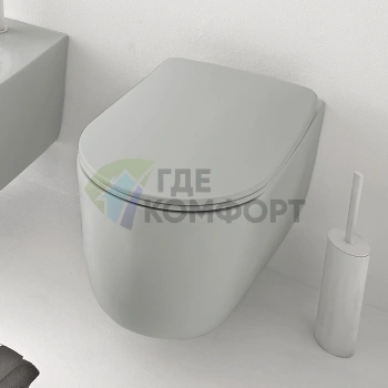 Унитаз подвесной безободковый Kerasan Nolita 55x35 см, цвет Grigio Matt (531459) - фото 1