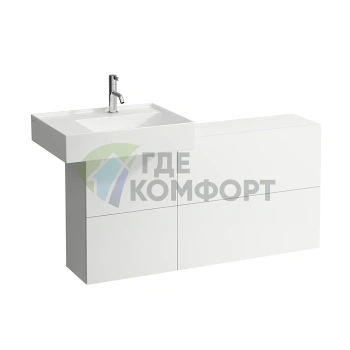 Тумба под раковину Laufen Kartell 1200 мм белая матовая с дверцей и створками (4.0829.1.033.640.1) - фото 1