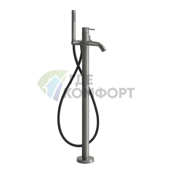 Напольный смеситель GESSI 316 для ванны с душевой лейкой в цвете steel brushed (54028#239) - фото 1