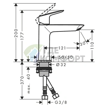 Смеситель для раковины Hansgrohe Logis 110 Fine p-o хром (71252000) - фото 2