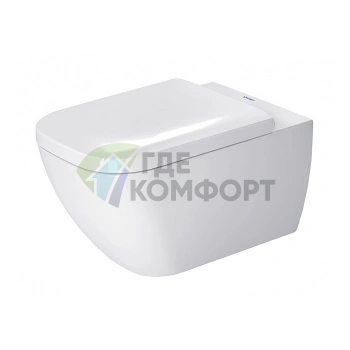 Унитаз подвесной Duravit Happy D.2 с вертикальным смывом и креплением Durafix, белый WonderGliss (22210900001) - фото 1