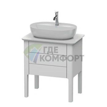 Напольная тумба Duravit Luv с двумя ящиками, белый шелковисто-матовый, 743x688x450 мм (LU956503636) - фото 1