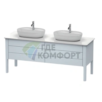 Напольная тумба Duravit Luv с 2 выдвижными ящиками, светло-голубой шелковисто-матовый, 743x1788x570 мм (LU9567B9797) - фото 1