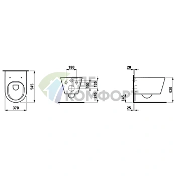 Подвесной унитаз LAUFEN KARTELL с технологией Rimless, 545x370x430 мм, белый (8.2033.7.000.000.1) - фото 2