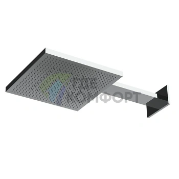Душевая лейка Almar VELVET DUAL FLOW настенная, 300x300 мм, 2 режима, нержавеющая сталь (E044277.MS) - фото 1