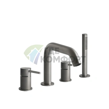 Смеситель для ванны GESSI 316 на 4 отверстия с переключателем и длинным поворотным изливом (54037#239) - фото 1