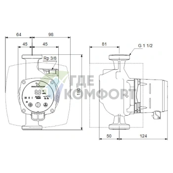 Циркуляционный насос Grundfos ALPHA3 25-60 A - фото 3