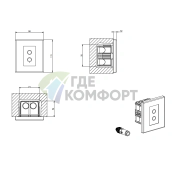 Сенсорная панель управления хромотерапией GESSI для потолочных систем, матовый черный (RIR5255#299) - фото 2