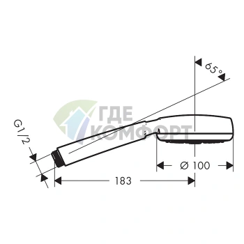 Ручной душ HG Crometta 100 1jet Rain бело-хромовый (26828400) - фото 2