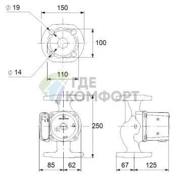 Циркуляционный насос Grundfos UPS 40-50 F 250 - фото 3