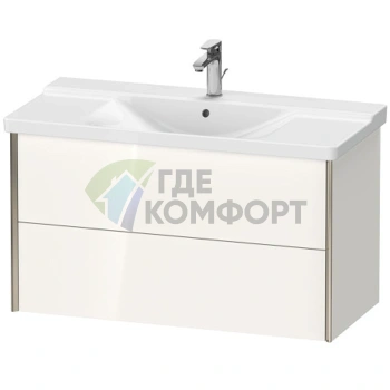 Подвесная тумба Duravit XViu белая глянцевая 565x1010x469 мм с двумя ящиками (XV41170B122) - фото 1
