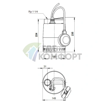 Дренажный насос Grundfos Unilift KP 350-M1 - фото 4