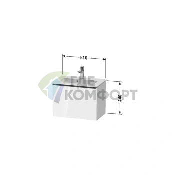 Тумбочка подвесная Duravit D-Neo Compact 440x610x372 с 1 ящиком, белый высокоглянцевый (DE426802222) - фото 2