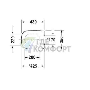 Сиденье для унитаза Duravit D-CODE без микролифта, белое (67310000) - фото 2