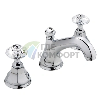 Смеситель для раковины Nicolazzi Teide с автоматическим изливом и ручками Crystal Handle, хром (1908CR15) - фото 1