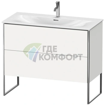 Напольная тумба Duravit XSquare 234410 с двумя ящиками, регулируемыми ножками, цвет White High Gloss (XS452502222) - фото 1