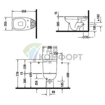 Унитаз-компакт Duravit D-Code 21110900002 (21110900002) - фото 2