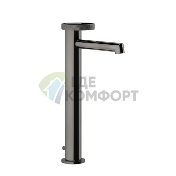 Смеситель для раковины Gessi Anello высокий с коротким изливом в цвете Black Metal Brushed PVD (63303#707) - фото 1