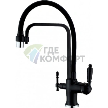 Кухонный смеситель Zorg ZR 342-6 YF Black - фото 1