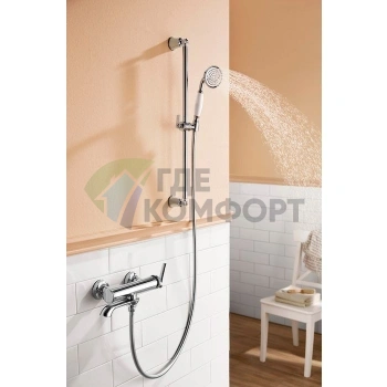 Смеситель Cezares Liberty для ванны с душем, хромированный, модель F VD 01 - фото 4