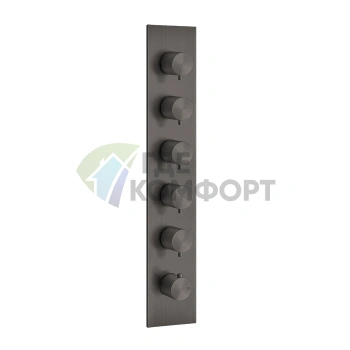 Термостатический смеситель GESSI на 5 источников, резьба 3/4, цвет Brushed Black Metal PVD (54520#707) - фото 1