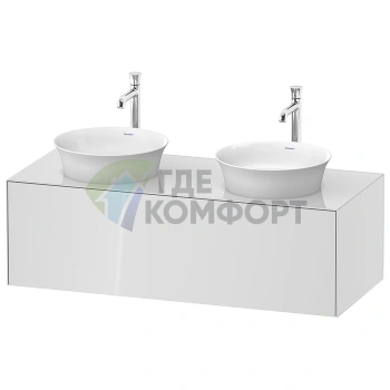 Подвесная тумбочка Duravit White Tulip, 1 выдвижной ящик, белый высокоглянцевый, 408x1300x550 мм (WT4978B8585) - фото 1