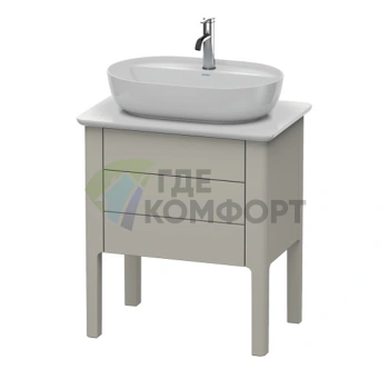 Напольная тумба Duravit Luv с двумя выдвижными ящиками, серо-коричневый матовый (LU956506060) - фото 1