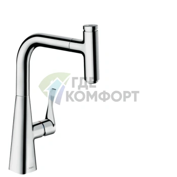 Кухонный смеситель Hansgrohe Metris Select M71 с выдвижным душем, хром (73802000) - фото 1