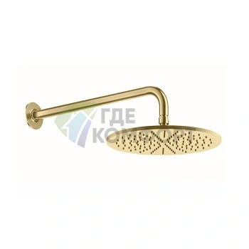 Душевая головка GESSI INCISO настенная шарнирная 1/2 300 мм цвет brushed brass PVD (58248#727) - фото 1