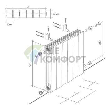 Радиатор биметаллический Royal Thermo Piano Forte 500 Silver Satin 10 секций-серебристый - фото 4