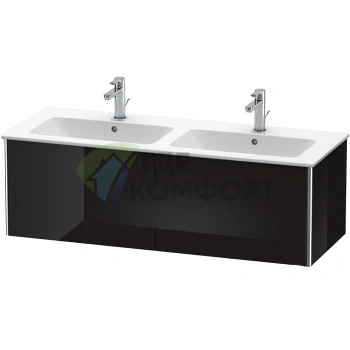 База под раковину Duravit XSquare 1280×478×400 мм, 2 выдвижных ящика, цвет черный глянцевый (арт. 233613) (XS407504040) - фото 1