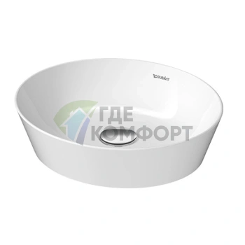 Раковина Duravit Cape Cod накладная круглая 40 см без отверстия белого цвета (2328400000) - фото 1