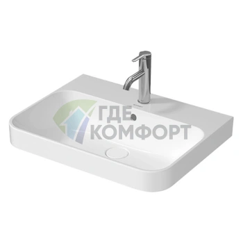 Раковина Duravit Happy D2 Plus накладная 60х46 см белая с креплением (2360600000) - фото 1