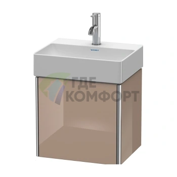 База под раковину Duravit XSquare 434x340x397 мм с левой дверцей, цвет капучино глянцевый (XS4060L8686) - фото 1
