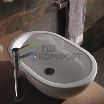 Накладная раковина GLOBO Forty3-Bowl 60x40x18 см белая без отверстия под смеситель - фото 1