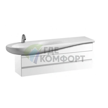 Тумба под раковину Laufen Alessi One, 1350×320×490 мм, 2 ящика, белый глянец (4.2436.0.097.631.1) - фото 1