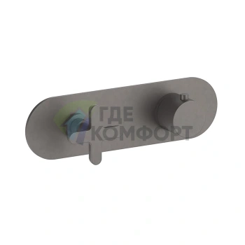 Термостатический смеситель Fantini Icona Classic для душа на два источника (Matt Gun Metal PVD) (53 P5 R772B) - фото 1