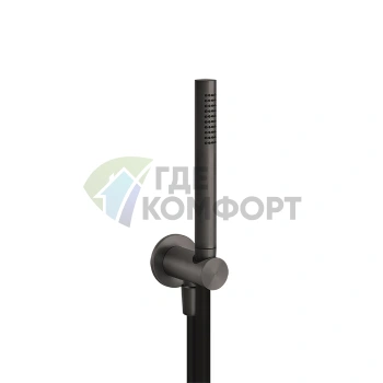 Душевой комплект GESSI 316 с выводом, держателем и шлангом 1,5 м в цвете Brushed Black Metal PVD (54023#707) - фото 1