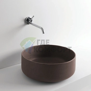 Раковина ArtCeram Cognac 42 см накладная без слив-перелива цвет nero roma (COL001 20 00) - фото 1