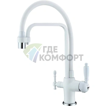 Стильный кухонный смеситель Zorg ZR 342-8 YF White: элегантность и функциональность - фото 1