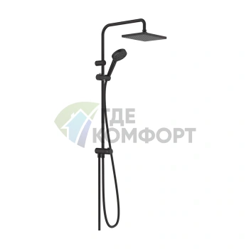 Душевая стойка HG Vernis Shape Reno EcoSmart 230 с верхним душем, матовый черный (26289670) - фото 1