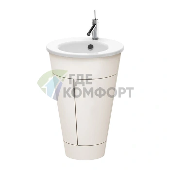 Тумба напольная Duravit Starck 1 600x560x825 мм для раковины 040658 с 2 дверцами и полкой, цвет белый матовый (S1952003939) - фото 1