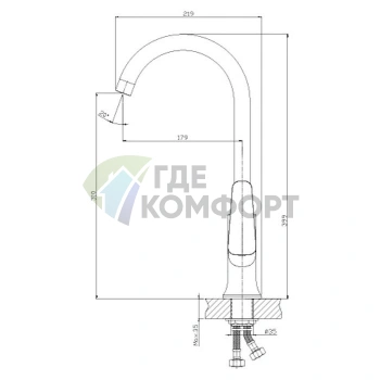 Смеситель Rossinka Z Z35-23U для кухни с высоким изливом - фото 2
